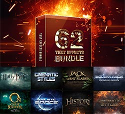 62个电影片头字效模板(7套合集版)：3D Text Effects Bundle